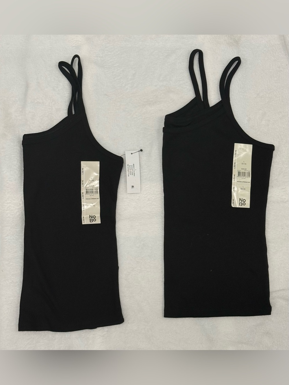 NOBO Black Ribbed Scoop Neck Cami Tank Top Women’s Large NWT Basic Layering Top